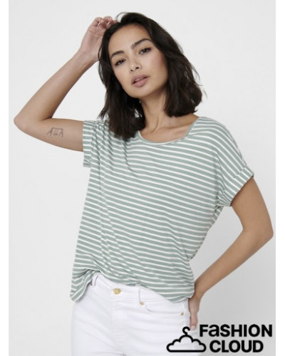 ONLMOSTER STRIPE S/S O-NECK TOP JRS NOOS