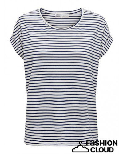 ONLMOSTER STRIPE S/S O-NECK TOP JRS NOOS