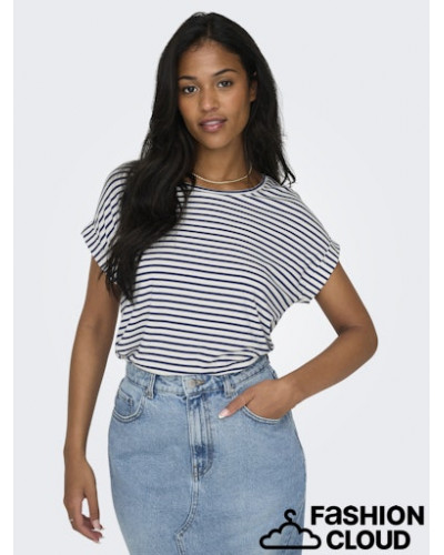 ONLMOSTER STRIPE S/S O-NECK TOP JRS NOOS