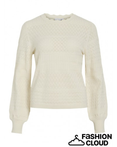 VIMILOS L/S O-NECK POINTELLE TOP - NOOS