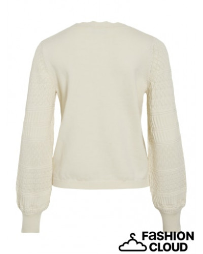 VIMILOS L/S O-NECK POINTELLE TOP - NOOS