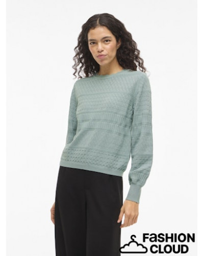 VIMILOS L/S O-NECK POINTELLE TOP - NOOS