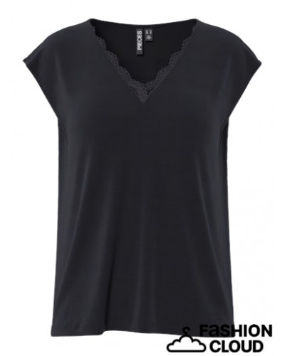 PCKAMALA LACE V-NECK TEE JRS NOOS BC