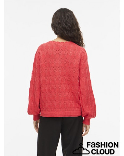 VILOWEN L/S O-NECK KNIT CARDIGAN/PB/R/1