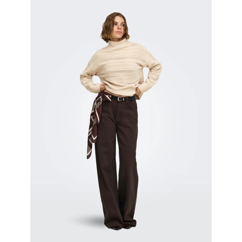 ONLGLOBE LS PATTERN HIGHNECK BF KNT