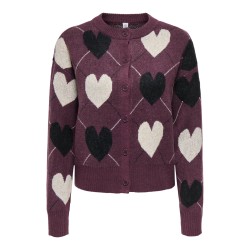 ONLRITU Jacquard-Strickjacke mit Rundhalsausschnitt