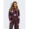 ONLRITU Jacquard-Strickjacke mit Rundhalsausschnitt
