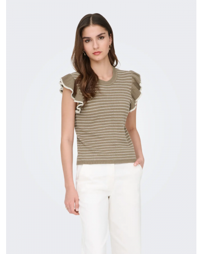JDYCARICE S/L FRILL PULLOVER KNT NOOS