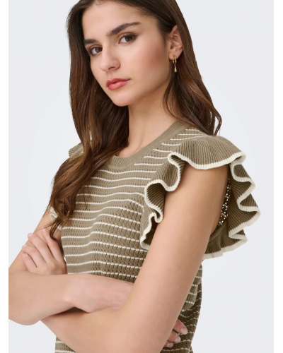 JDYCARICE S/L FRILL PULLOVER KNT NOOS