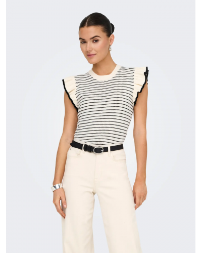 JDYCARICE S/L FRILL PULLOVER KNT NOOS