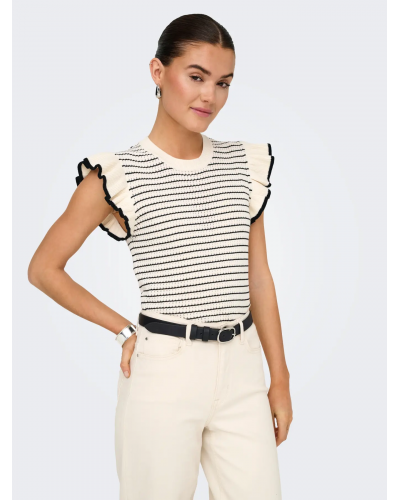 JDYCARICE S/L FRILL PULLOVER KNT NOOS