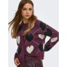 ONLRITU Jacquard-Strickjacke mit Rundhalsausschnitt