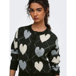 ONLRITU Jacquard-Strickjacke mit Rundhalsausschnitt