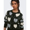 ONLRITU Jacquard-Strickjacke mit Rundhalsausschnitt