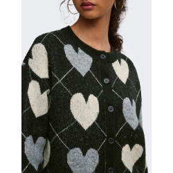 ONLRITU Jacquard-Strickjacke mit Rundhalsausschnitt