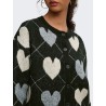 ONLRITU Jacquard-Strickjacke mit Rundhalsausschnitt
