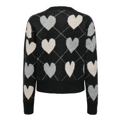 ONLRITU Jacquard-Strickjacke mit Rundhalsausschnitt