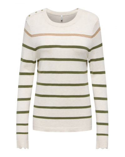 ONLTITA LS STR BUTTON O-NECK CS KNT