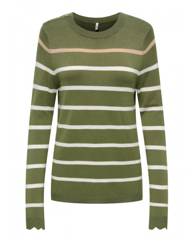 ONLTITA LS STR BUTTON O-NECK CS KNT