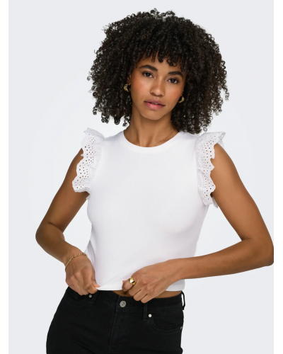 ONLMATHILDA S/L LACE DETAIL TOP JRS NOOS