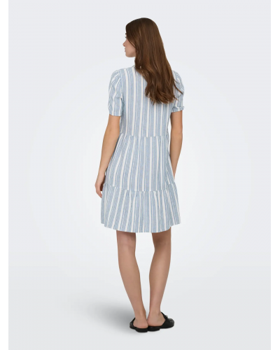 ONLTIRI-GOA SS V-NEC LIN BL DRESS CC PNT