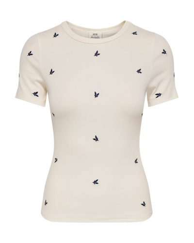 JDYLUCKY S/S O NECK EMB TOP JRS DIA