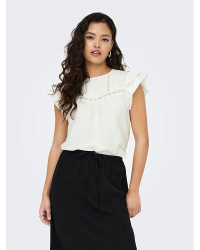 JDYTRAIN S/L LACE TOP WVN DIA