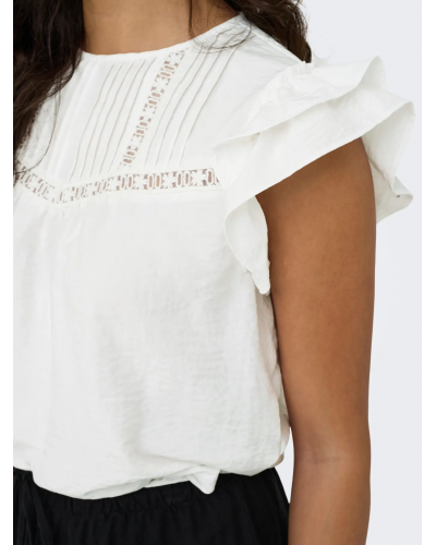 JDYTRAIN S/L LACE TOP WVN DIA