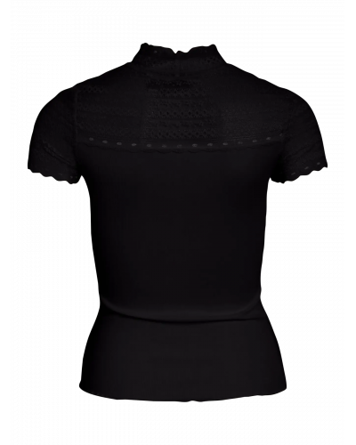 VISIA S/S LACE NECK TOP/KA