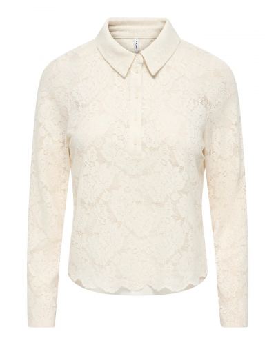 ONLIDA L/S LACE POLO TOP JRS