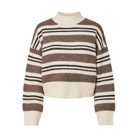 Gestrickter Pullover mit hohem Kragen