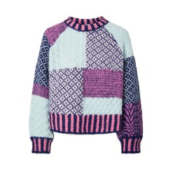PCFUSION maglione con motivo colour block