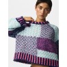 PCFUSION maglione con motivo colour block