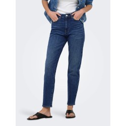 Jeans straight fit a vita alta elasticizzati