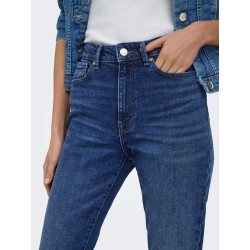 Jeans straight fit a vita alta elasticizzati