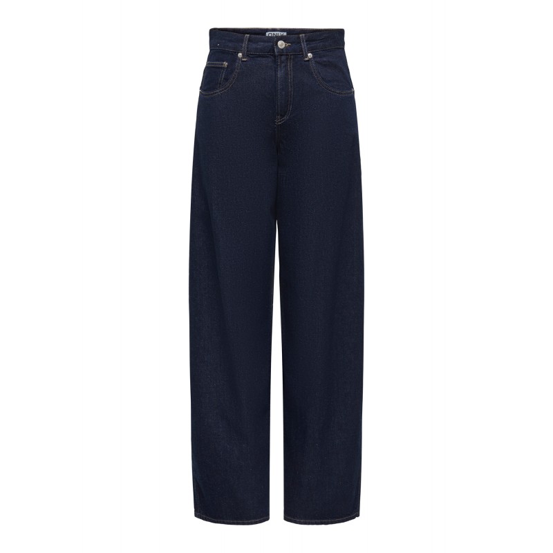 ONLTAYLOR High-Waist-Barrel-Jeans in dunkler Denim-Optik