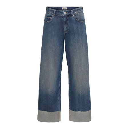 ONLOLINE Damen Wide-Fit-Jeans aus dunklem Denim