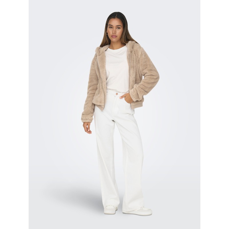 Kurze ONLNEWANNA Sherpa-Jacke mit Kapuze