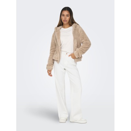 Giacca sherpa corta ONLNEWANNA con cappuccio