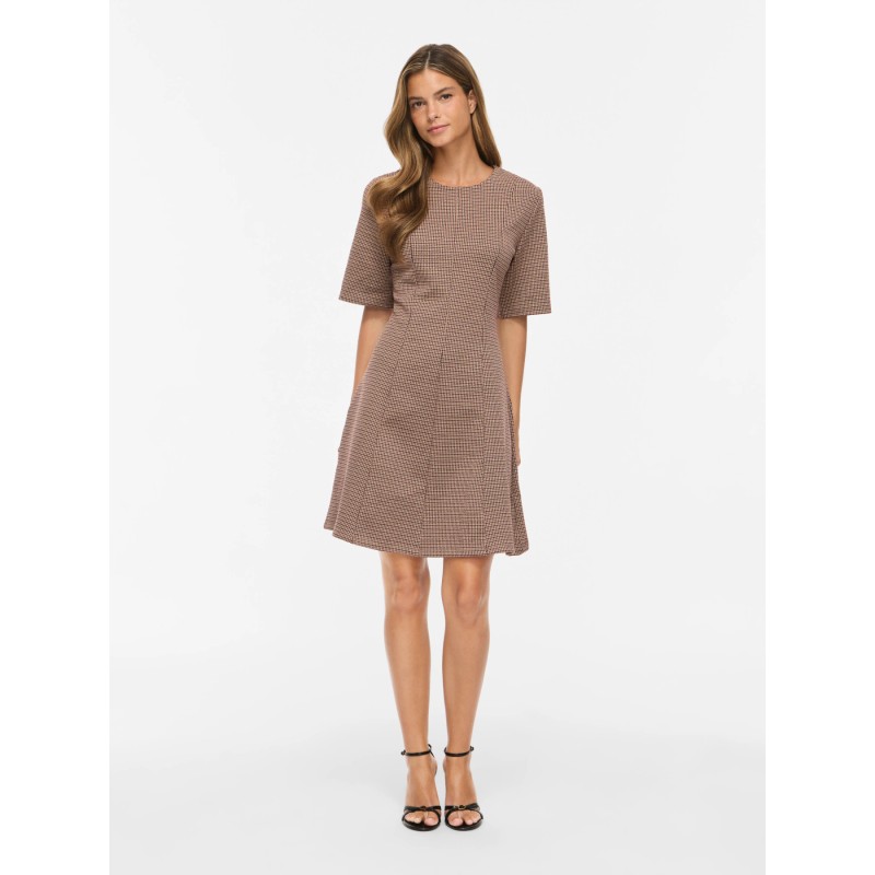 VICHEKKA Peplum-Kleid mit Rundhalsausschnitt