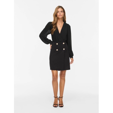 VICLARA L/S V-NECK SHORT DRESS/PTY/KA