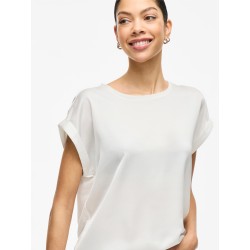 VIELLETTE Satinbluse mit kurzen Ärmeln