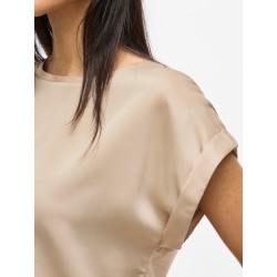 VIELLETTE Satinbluse mit kurzen Ärmeln