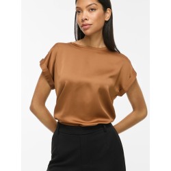 VIELLETTE Satinbluse mit kurzen Ärmeln