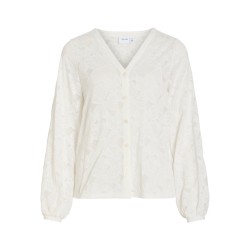 VILANERA Spitzenbluse mit Hemdkragen