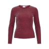 VIELEINAS O-Neck Langarm-Top mit Glitzerdetail