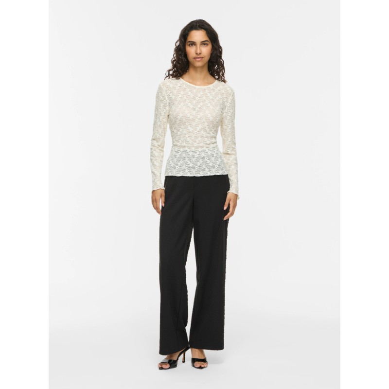VIFAY Bluse mit Rundhalsausschnitt und Spitze