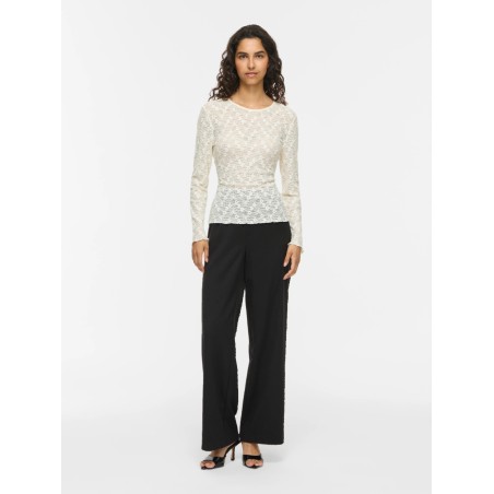 VIFAY blusa con scollo girocollo e pizzo