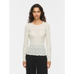 VIFAY blusa con scollo girocollo e pizzo
