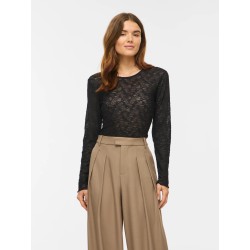 VIFAY blusa con scollo girocollo e pizzo